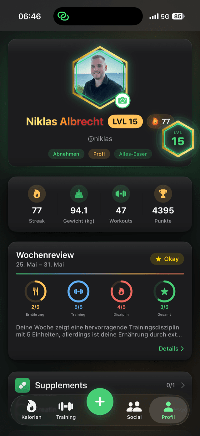 Profil & Wochenreview